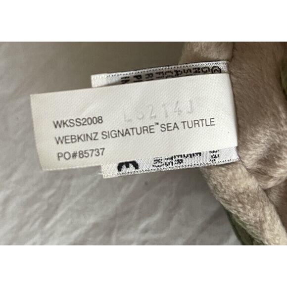 Ganz Webkinz Signature Sea Turtle Plush Stuffed Animal No Code WKSS2008 - Picture 8 of 10